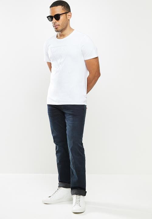 GUESS - Clear classic logo crew - white