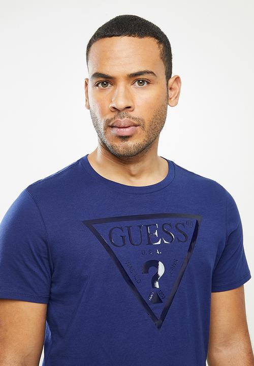 GUESS - Clear classic logo crew - navy