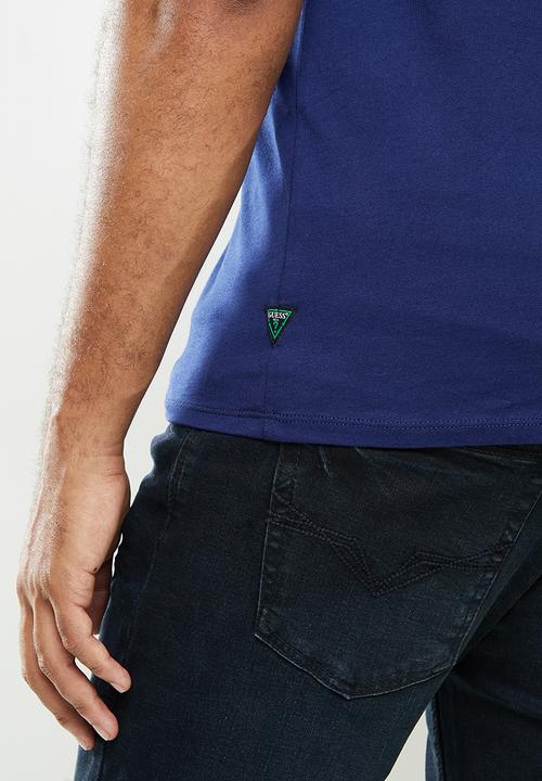 GUESS - Clear classic logo crew - navy