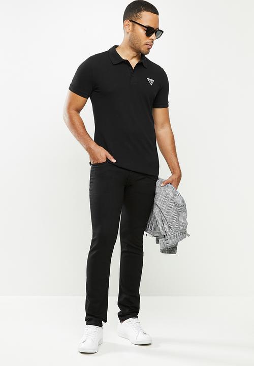 GUESS - Short sleeve guess man rep polo - black