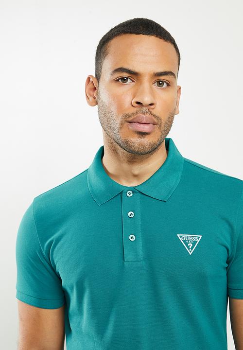 GUESS - Short sleeve guess man rep polo - teal