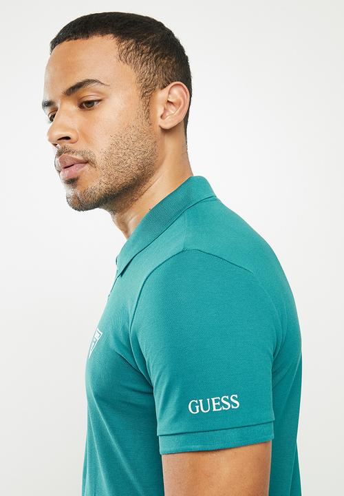 GUESS - Short sleeve guess man rep polo - teal