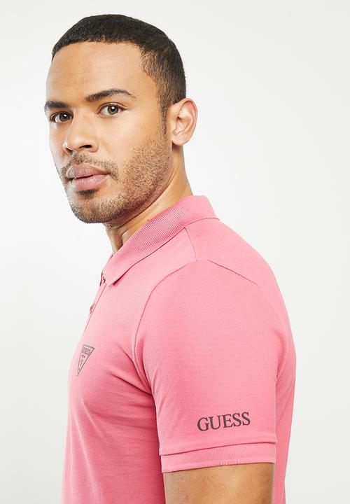 GUESS - Short sleeve guess man rep polo - pink