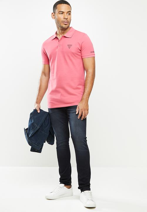 GUESS - Short sleeve guess man rep polo - pink