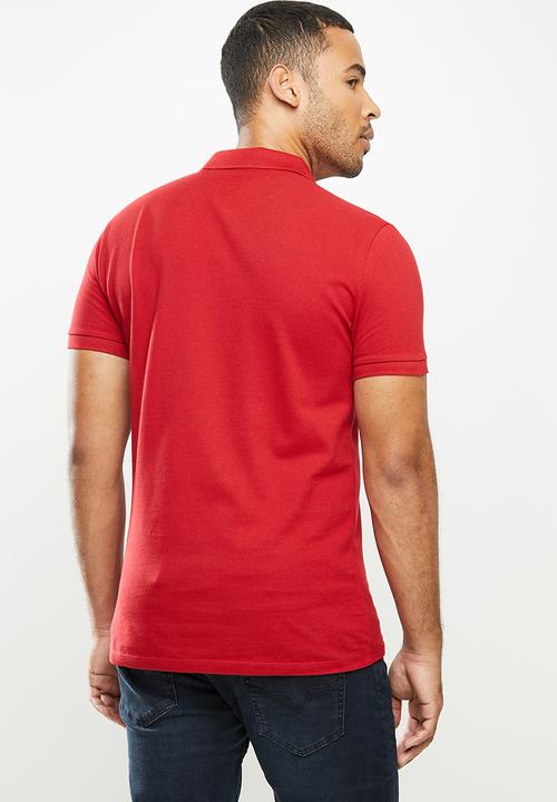 GUESS - Short sleeve guess man rep polo - red