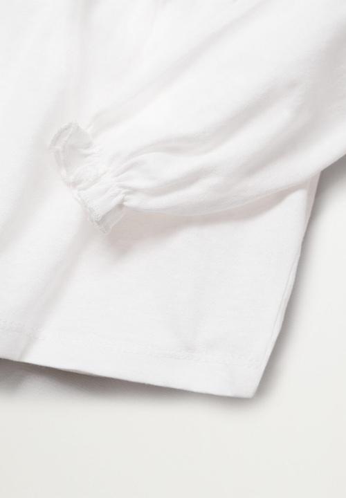 MANGO - Brillo long sleeve tee - white