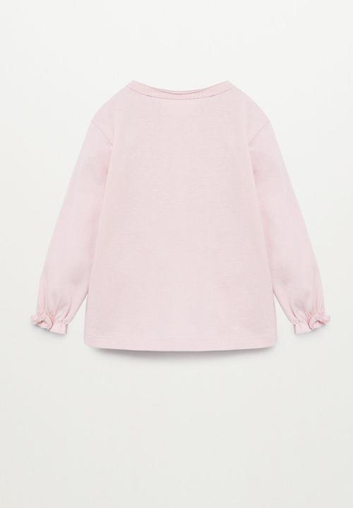 MANGO - Brillo long sleeve tee - pink