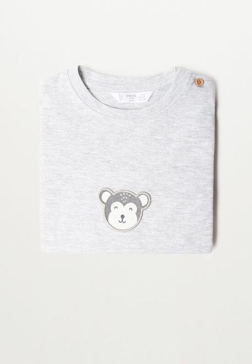 MANGO - Monkey long sleeve tee - grey