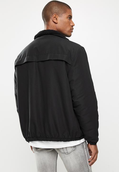 Factorie - Reversible sherpa ski jacket - black