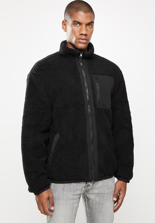 Factorie - Reversible sherpa ski jacket - black