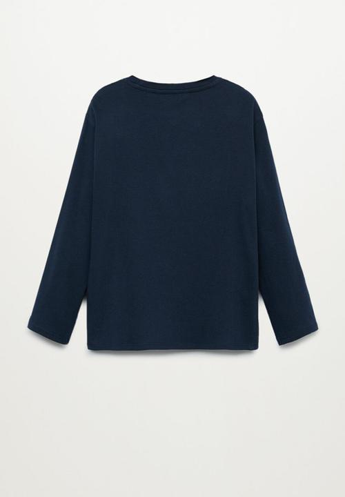 MANGO - Animal long sleeve tee - navy