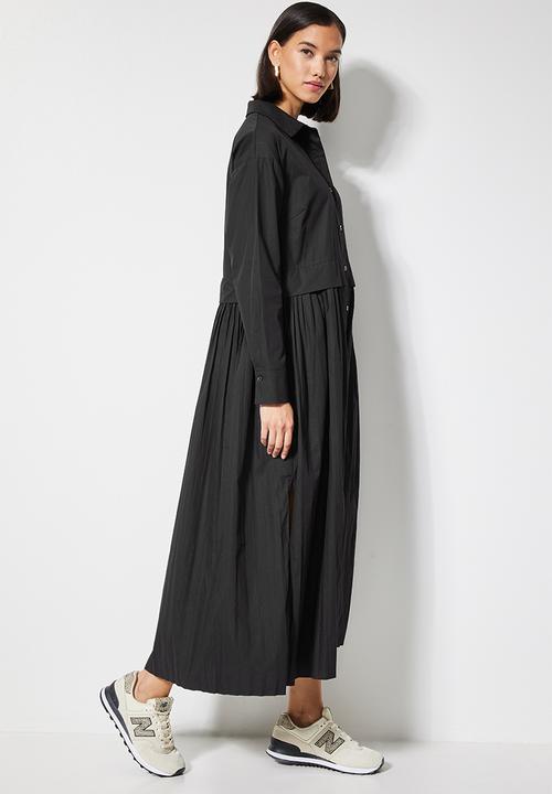 Superbalist - Pleated shirt dress - black