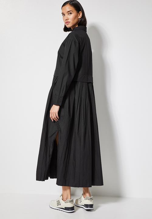 Superbalist - Pleated shirt dress - black