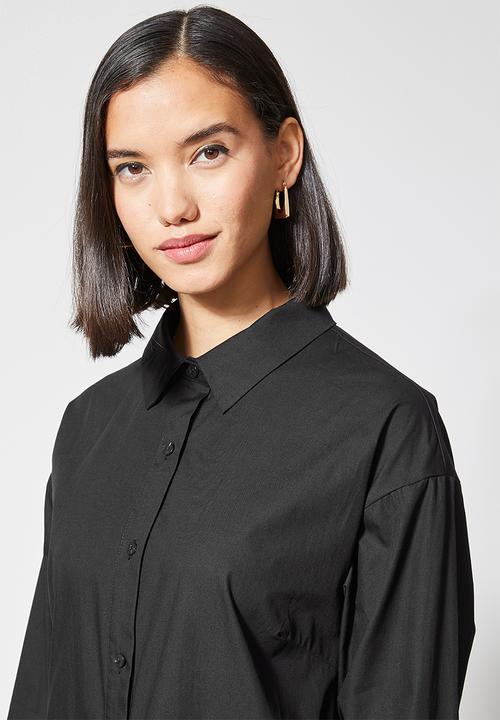 Superbalist - Pleated shirt dress - black