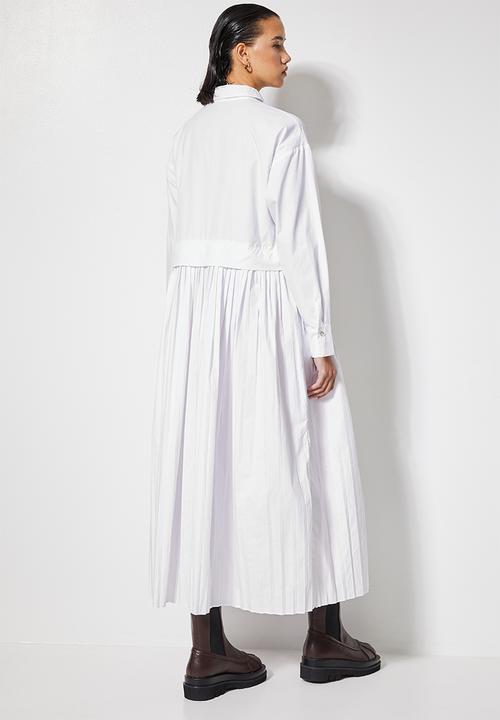 Superbalist - Pleated shirt dress - white