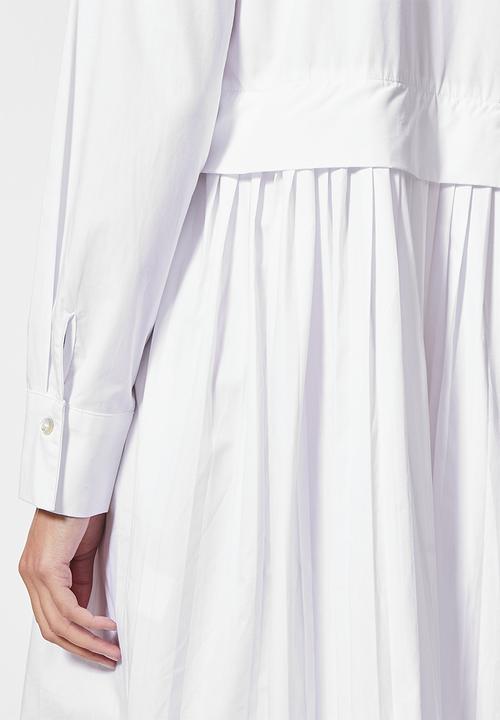 Superbalist - Pleated shirt dress - white