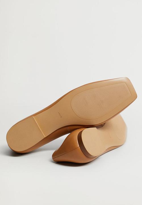 MANGO - Cambri leather ballerina - medium brown