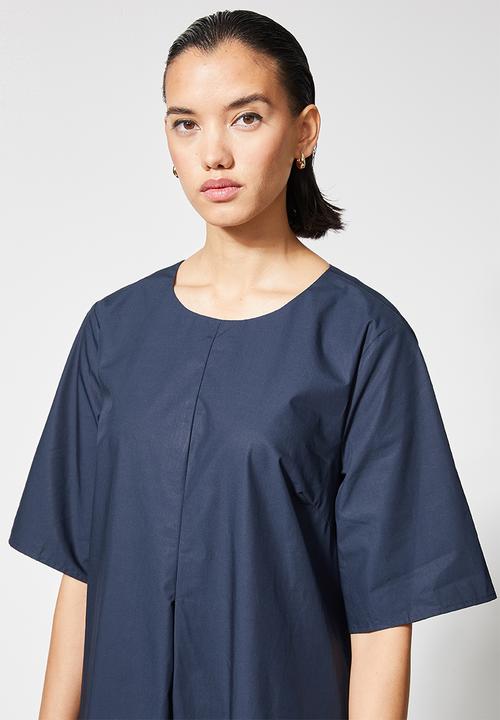 Superbalist - Inverted pleat trapeze dress - navy