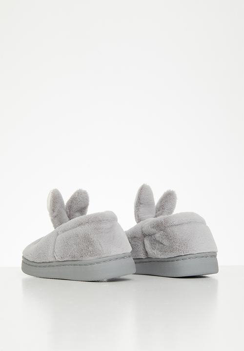 Pop Candy - Girls bunny ears slippers - grey