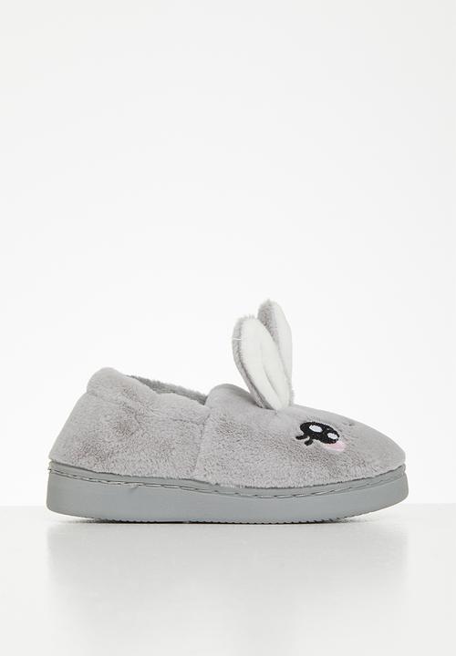 Pop Candy - Girls bunny ears slippers - grey