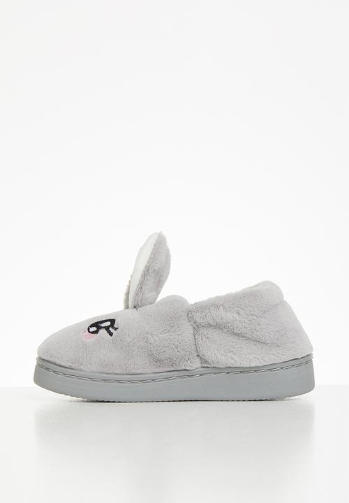 Pop Candy - Girls bunny ears slippers - grey
