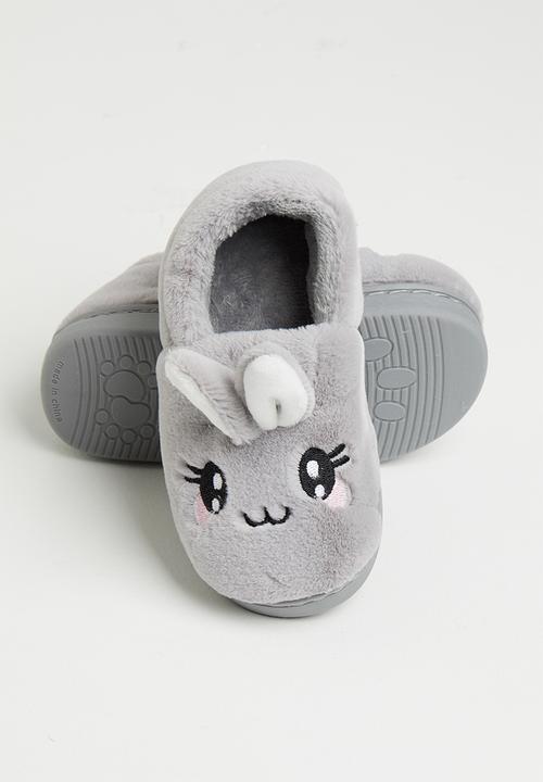 Pop Candy - Girls bunny ears slippers - grey