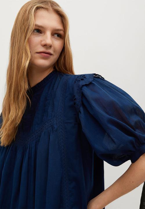MANGO - Dress atlas- navy