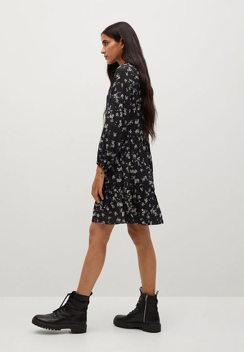 MANGO - Dress grass - black & white 