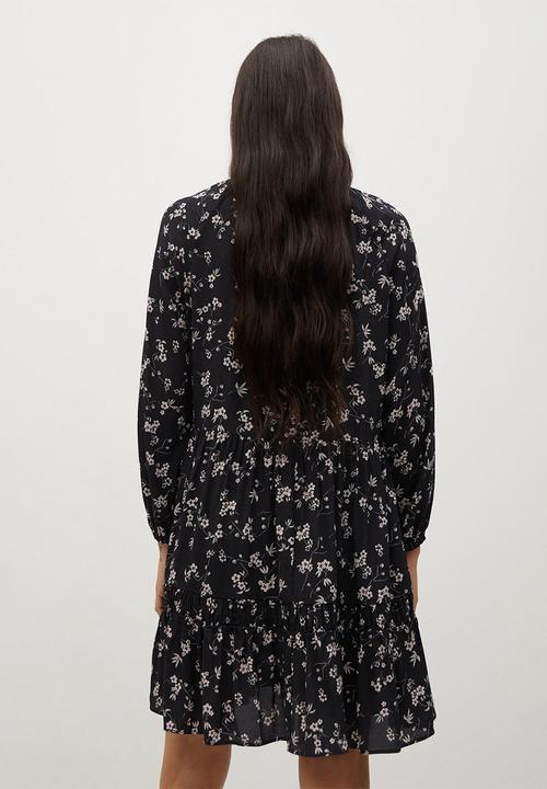 MANGO - Dress grass - black & white 