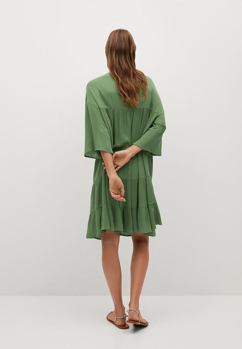 MANGO - Dress bambu - green