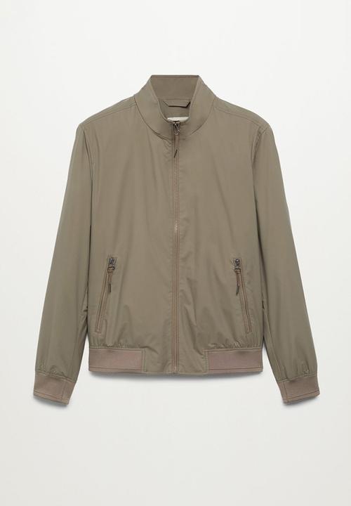 MANGO - Technical fabric jacket - khaki brown