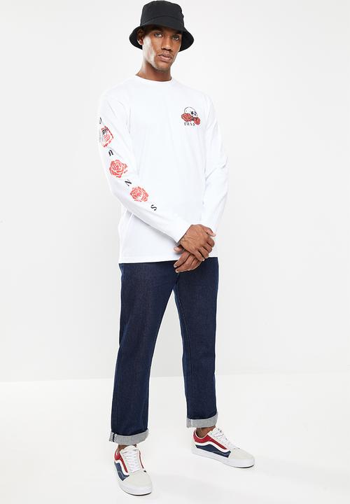 Vans - Rose bed long sleeve tee - white