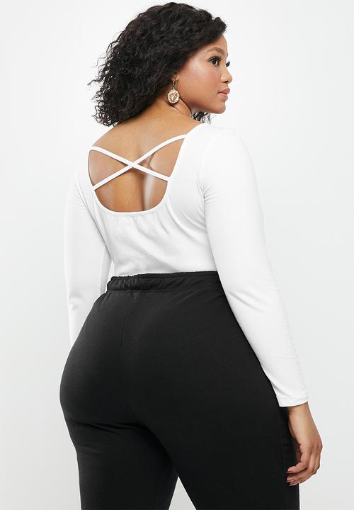 Blake - Scoop neck bodysuit - white