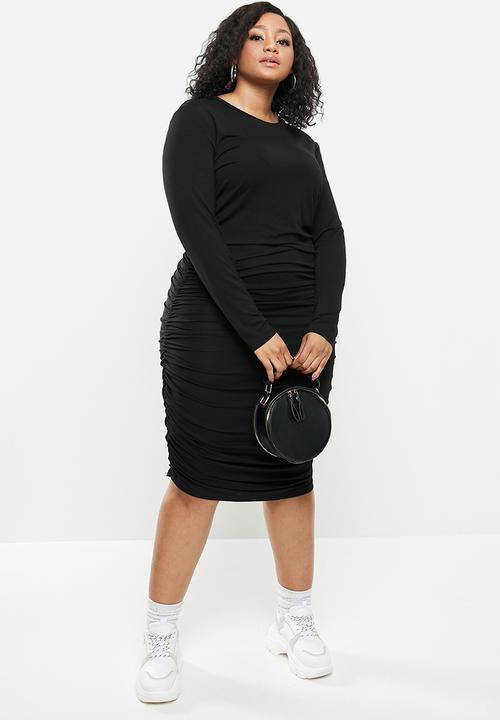 Blake - Ruched bodycon dress - black