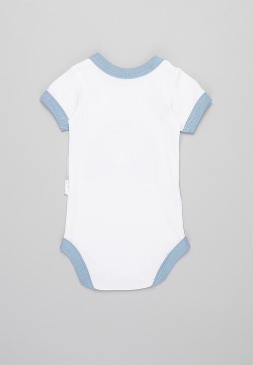 Little Lumps - Rainbow onesie - blue & white 