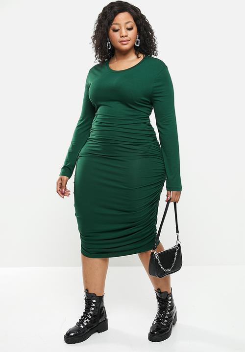 Blake - Ruched bodycon dress - emerald