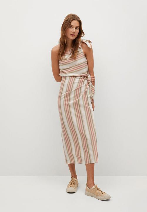 MANGO - Top rayita-h - light beige
