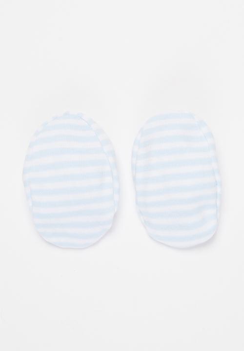Little Lumps - Shoes ribbed - blue & white 