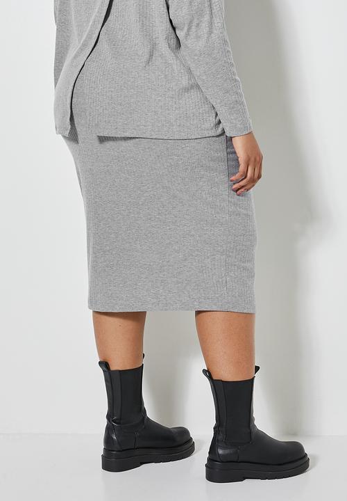 Superbalist - High waist bodycon skirt - grey 