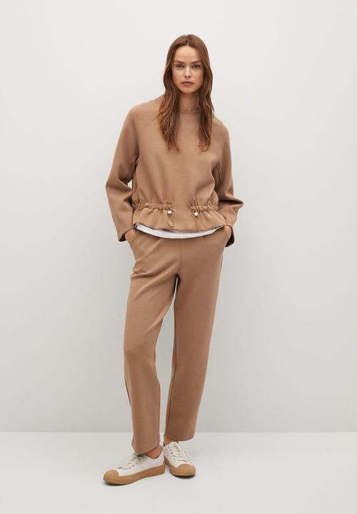 MANGO - Trousers papier - medium brown
