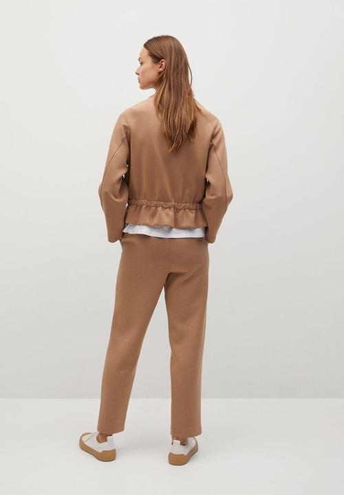 MANGO - Trousers papier - medium brown