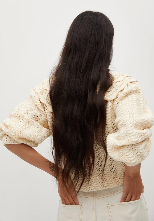 MANGO - Sweater floreta - light brown