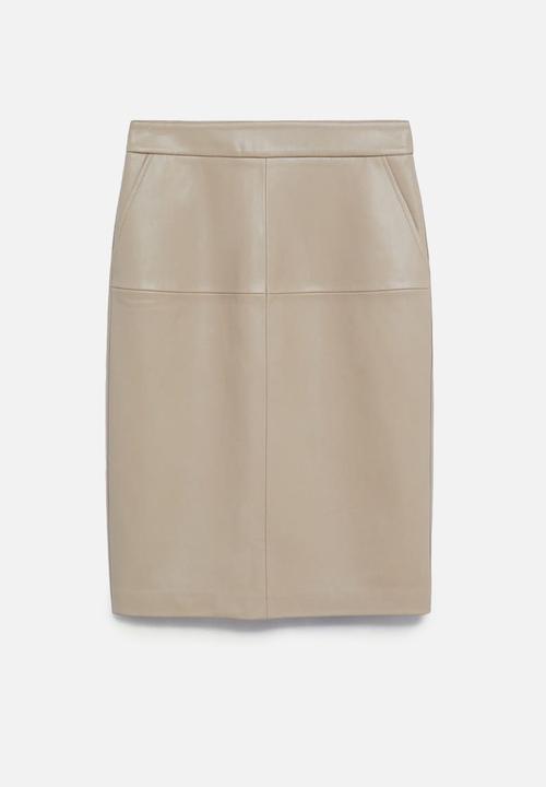 MANGO - Skirt pencil - light beige