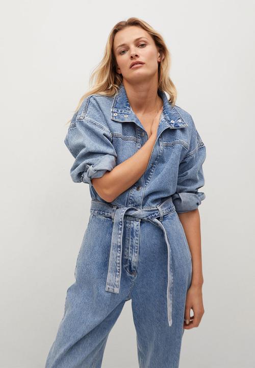 MANGO - One-piece suit naomi - open blue