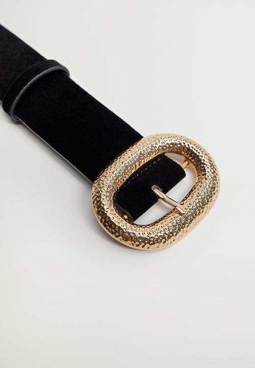 MANGO - Velvet belt - black