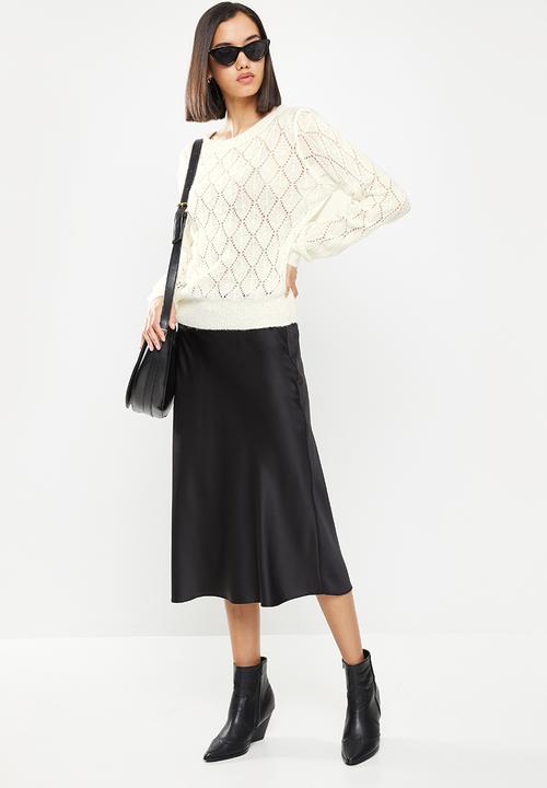 Jacqueline de Yong - Malou  long sleeve  structure pullover knit - cream 