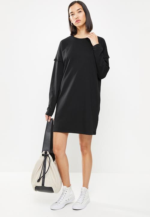 Jacqueline de Yong - Rikke ivy life long sleeve crochet dress - black