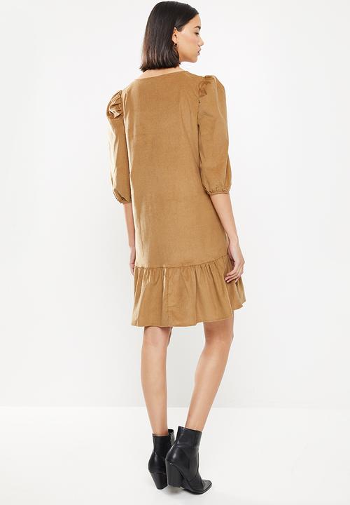 Jacqueline de Yong - Collins corduroy dress - tan