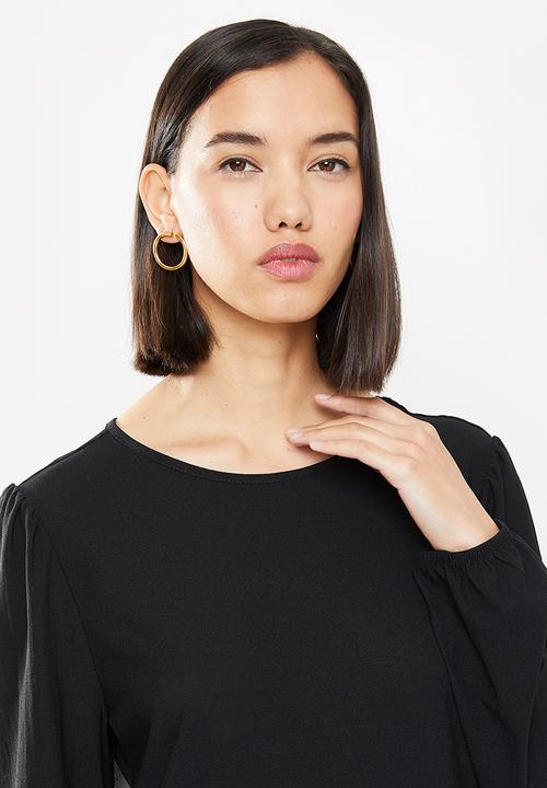 Jacqueline de Yong - Paris long sleeve plisse dress - black