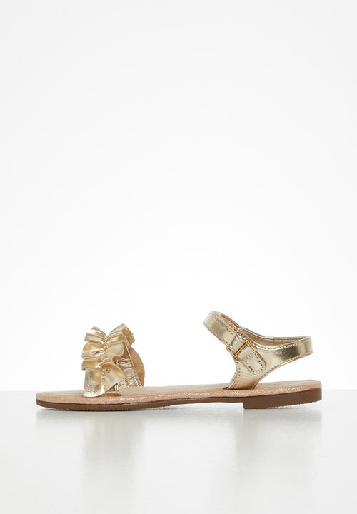 MINOTI - Girls ruffle strap sandal - gold